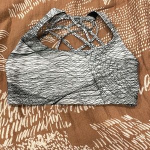 Onzie White and Black Strappy Sports Bra